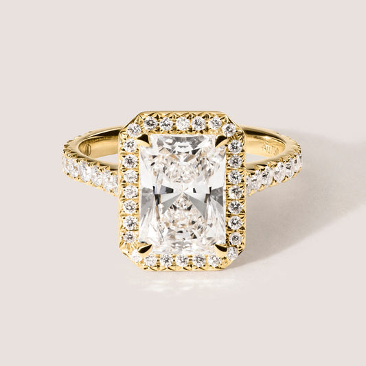 2,5 Karat Radiant Diamant Halo Verlobungsring mit Labordiamant by Ilikoez_