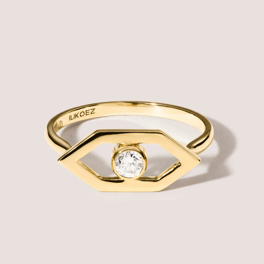 EYE ME Gold Diamant Pinky Ring mit Augenmotiv aus 18 Karat Gold