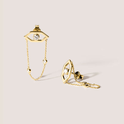 EYE ME BIG Gold Ohrstecker mit Augenmotiv und Diamanten aus 18 Karat Gold
