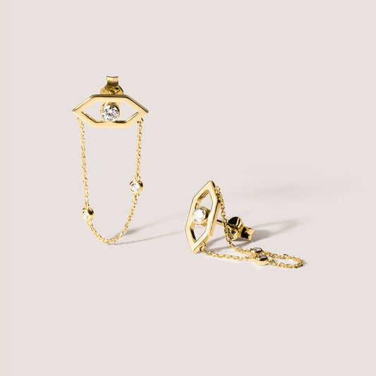 EYE ME BIG Gold Ohrstecker mit Augenmotiv und Diamanten aus 18 Karat Gold