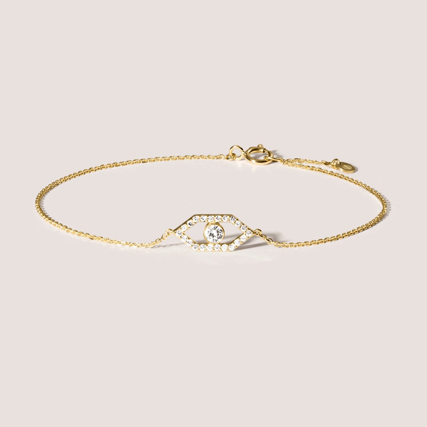 EYE ME Pavé Diamant Armband mit Augenmotiv aus 18 Karat Gold