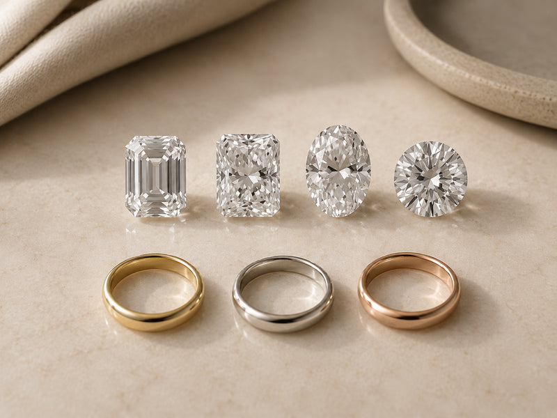 Diamantenform Emerald, Radiant, Oval, Brillant und gelbgold, weissgold, rosegold für verlobunsring auswählen. by ilikoez