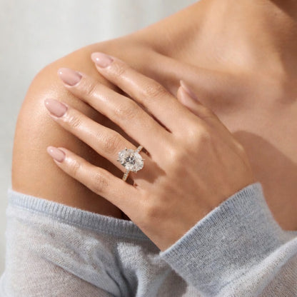 Ovaler Diamant Verlobungsring Hailey Bieber Engagement Ring