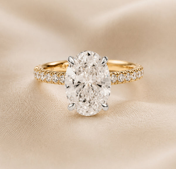 Hailey Bieber Ovaler Verlobungsring mit Labordiamant by ILIKOEZ