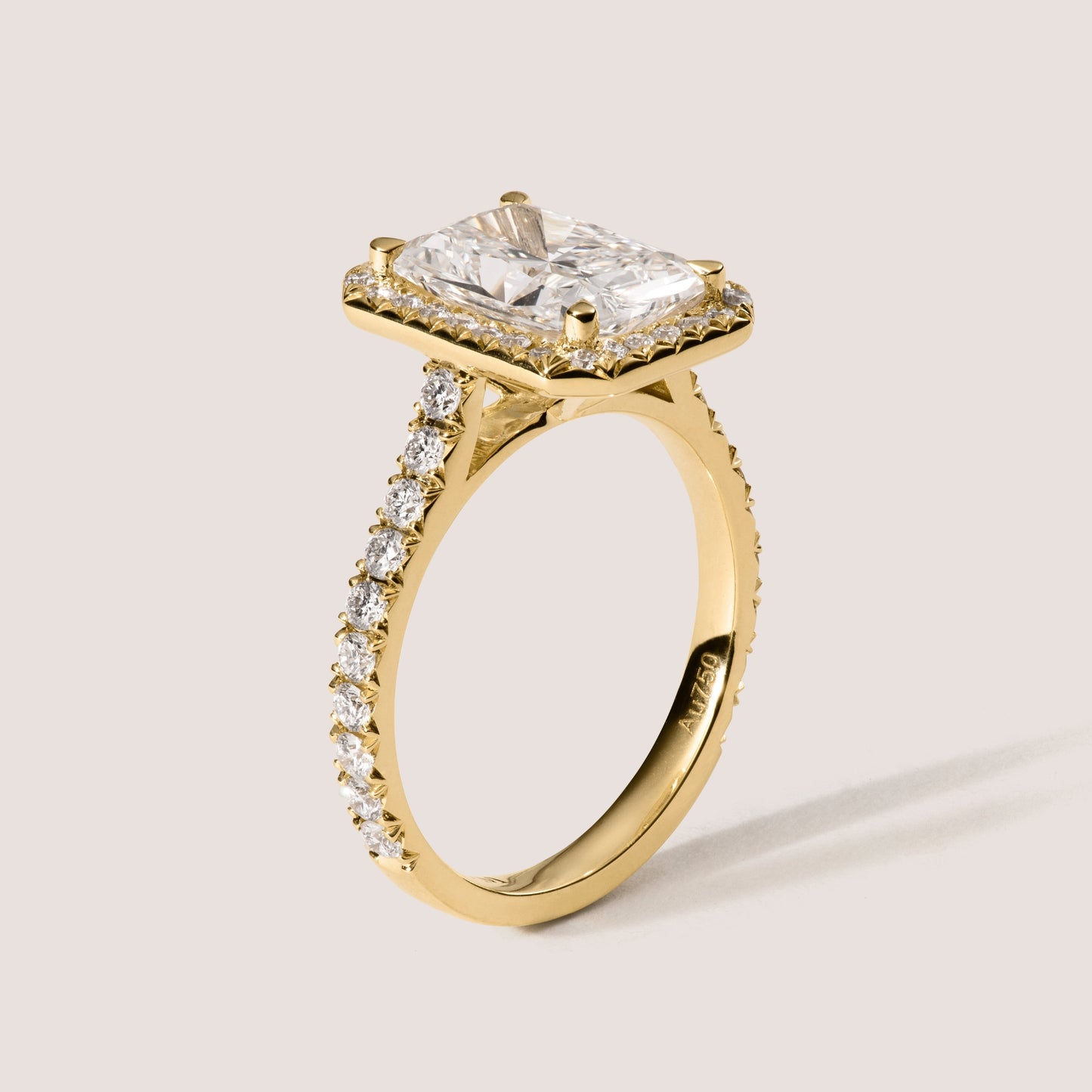 Radiant Diamant Halo Verlobungsring mit Labordiamant by Ilikoez