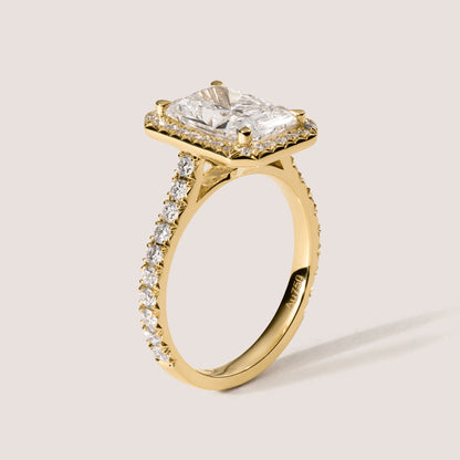 Radiant Diamant Halo Verlobungsring mit Labordiamant by Ilikoez